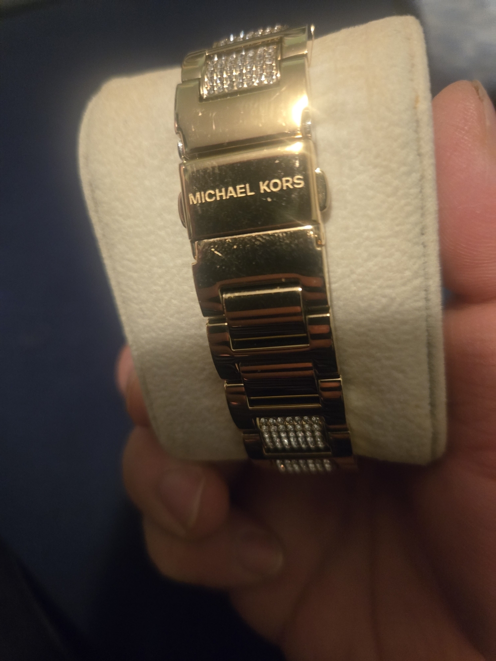 Michael Kors Gold Chronograph Gemmed Quartz Luxury Wristwatch Analog - Picture 3 of 3